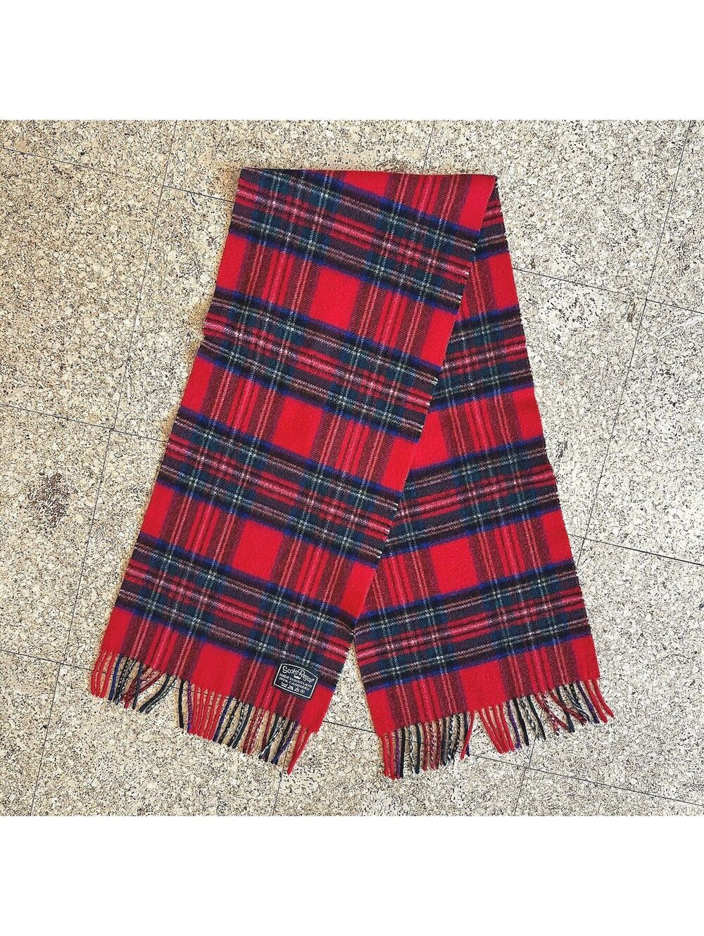 Scots Regal Cashmere Red Tartan Plaid Scarf 54" x 11.5" made in scotland
